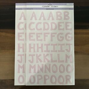 Colorbok Pink Alphabet Stickers 2 Sheets 142 Count Bubble Gum Letters